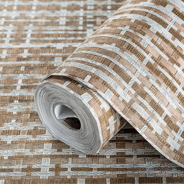 Brown Realistic Basket Weave Wallpaper, 3D Deep Embossed Premium Wallcovering - Adawall Wallpaper - Registered Trade Accounts Only, Wallpaper Wholesale Account - 1105-5 - Adawall Wholesale - Wallpaper Wholesaler