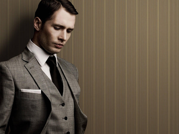 Brown Thin Striped 3D Embossed Wallpaper, Stylish Fabric Like Patterns Wallcovering - Walloro High End Wallcoverings & More