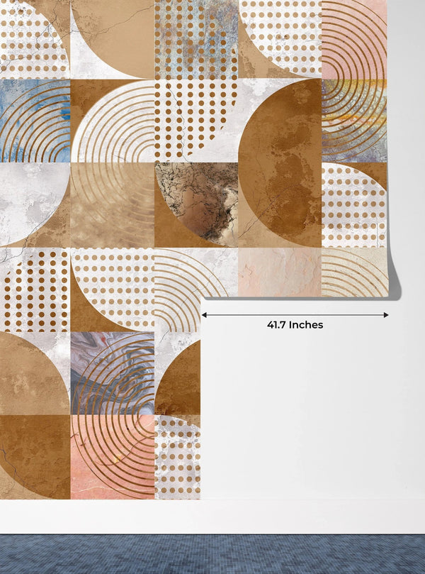 Brown Tones Wallpaper, Geometric Mural, Oversized Custom Size Wall Art, Non - Woven, Non - Adhesive, Modern Wall Paper, Removable - Adawall Wallpaper - Registered Trade Accounts Only, Wallpaper Wholesale Account - W77624 - Adawall Wholesale - Wallpaper Wholesaler