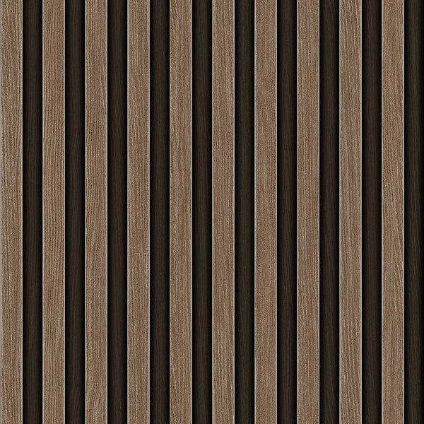 Brown Wood Panel Look Wallpaper, 3D Embossed textured Wooden Pattern Wallcovering, Modern, Stylish - Walloro High End Wallcoverings & More