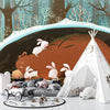 Bunnies and Bear Wallpaper, Sleeping in the Den Mural, Oversized Custom Size Wall Art, Non - Woven, Non - Adhesive, Modern Wall Paper, Removable - Adawall Wallpaper - Registered Trade Accounts Only, Wallpaper Wholesale Account - W78153 - Adawall Wholesale - Wallpaper Wholesaler