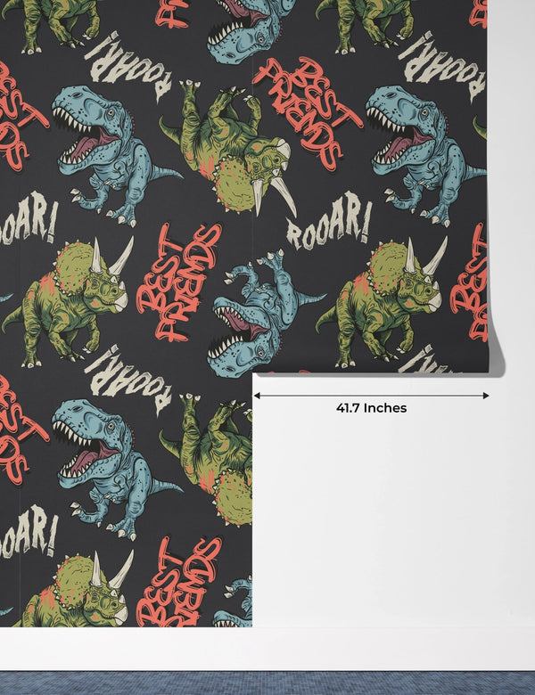 Cartoon Dinosaurs Wallpaper, Seamless Pattern Mural, Oversized Custom Size Wall Art, Non - Woven, Non - Adhesive, Modern Wall Paper, Removable - Adawall Wallpaper - Registered Trade Accounts Only, Wallpaper Wholesale Account - W77551 - Adawall Wholesale - Wallpaper Wholesaler