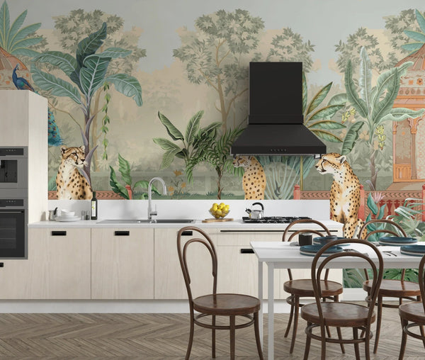 Cheetas Wallpaper, Garden Mural, Oversized Custom Size Wall Art, Non - Woven, Non - Adhesive, Modern Wall Paper, Removable - Adawall Wallpaper - Registered Trade Accounts Only, Wallpaper Wholesale Account - W77688 - Adawall Wholesale - Wallpaper Wholesaler