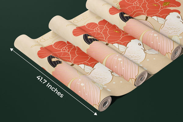 Chinese Goldfish Wallpaper, Luxury Gold Style Mural, Oversized Custom Size Wall Art, Non - Woven, Non - Adhesive, Modern Wall Paper, Removable - Adawall Wallpaper - Registered Trade Accounts Only, Wallpaper Wholesale Account - W77698 - Adawall Wholesale - Wallpaper Wholesaler