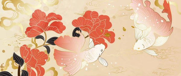 Chinese Goldfish Wallpaper, Luxury Gold Style Mural, Oversized Custom Size Wall Art, Non - Woven, Non - Adhesive, Modern Wall Paper, Removable - Adawall Wallpaper - Registered Trade Accounts Only, Wallpaper Wholesale Account - W77698 - Adawall Wholesale - Wallpaper Wholesaler