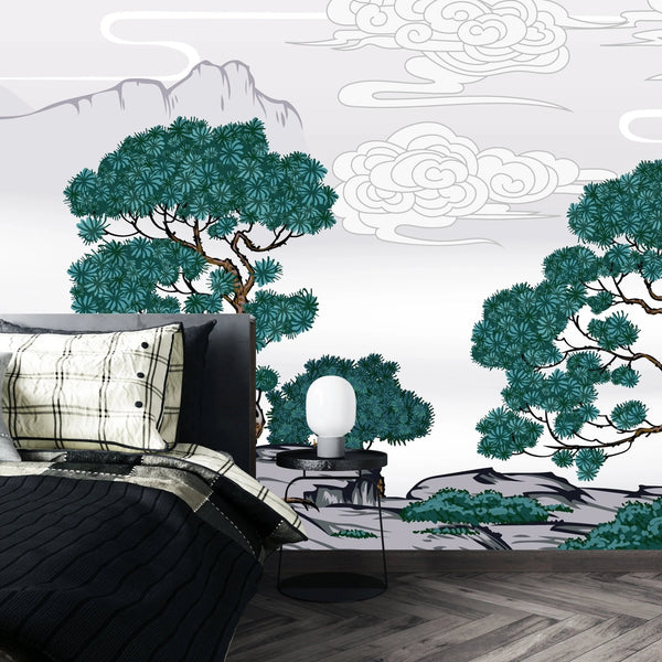 Chinese Painting Wallpaper, Classic Landscape Mountains Mural, Oversized Custom Size Wall Art, Non - Woven, Non - Adhesive, Modern Wall Paper, Removable - Adawall Wallpaper - Registered Trade Accounts Only, Wallpaper Wholesale Account - W77700 - Adawall Wholesale - Wallpaper Wholesaler