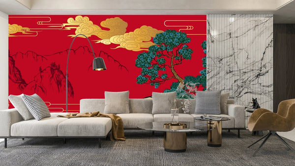 Chinese Painting Wallpaper, Classic Landscape Mural, Oversized Custom Size Wall Art, Non - Woven, Non - Adhesive, Modern Wall Paper, Removable - Adawall Wallpaper - Registered Trade Accounts Only, Wallpaper Wholesale Account - W77699 - Adawall Wholesale - Wallpaper Wholesaler