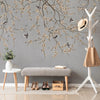Chinoiserie Birds Floral Wall Mural, Gray Flowers Blossom Wallpaper, Large, Oversized Elegant Custom Size Wall Art, Non - Woven, Non - Pasted, Modern - Adawall Wallpaper - Registered Trade Accounts Only, Wallpaper Wholesale Account - SE316-2 - Adawall Wholesale - Wallpaper Wholesaler