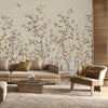 Chinoiserie Floral Blossoms Wall Mural, Green Botanical Tree Flowers Wallpaper, Custom Size Wall Covering, Non - Woven, Non - Adhesive, Removable, Washable - Adawall Wallpaper - Registered Trade Accounts Only, Wallpaper Wholesale Account - FJ303-3 - Adawall Wholesale - Wallpaper Wholesaler