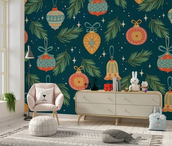 Christmas Decorations Wallpaper, Seamless Pattern Mural, Oversized Custom Size Wall Art, Non - Woven, Non - Adhesive, Modern Wall Paper, Removable - Adawall Wallpaper - Registered Trade Accounts Only, Wallpaper Wholesale Account - W78050 - Adawall Wholesale - Wallpaper Wholesaler