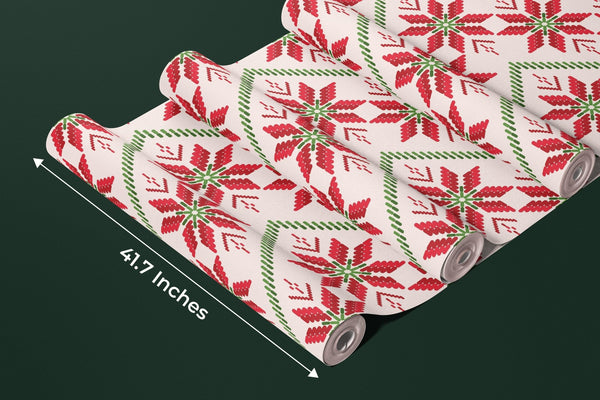 Christmas Ikat Wallpaper, Seamless Pattern Mural, Oversized Custom Size Wall Art, Non - Woven, Non - Adhesive, Modern Wall Paper, Removable - Adawall Wallpaper - Registered Trade Accounts Only, Wallpaper Wholesale Account - W78030 - Adawall Wholesale - Wallpaper Wholesaler
