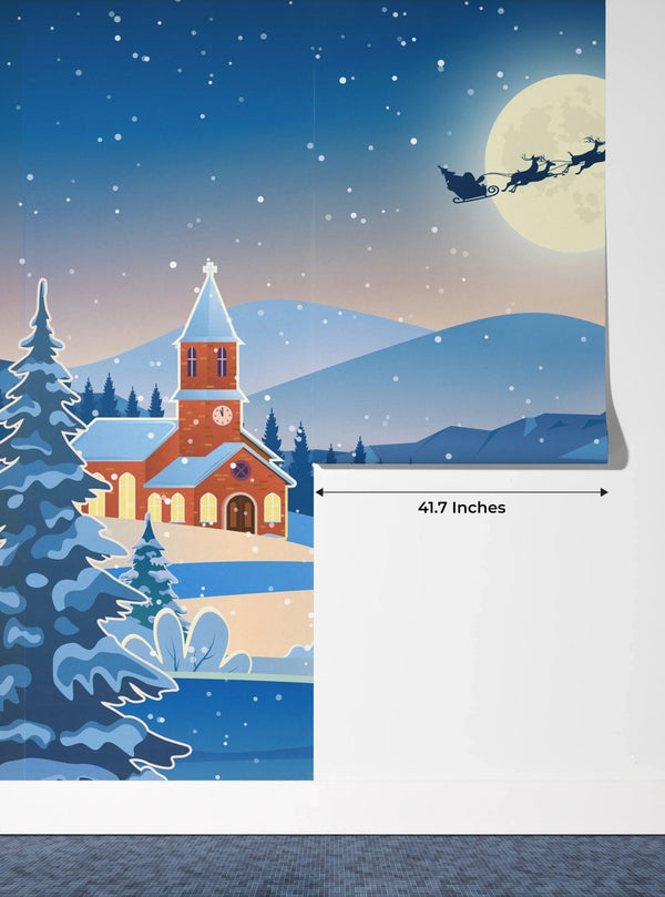 Christmas Wallpaper, Winter Landscape Mural, Oversized Custom Size Wall Art, Non - Woven, Non - Adhesive, Modern Wall Paper, Removable - Adawall Wallpaper - Registered Trade Accounts Only, Wallpaper Wholesale Account - W78121 - Adawall Wholesale - Wallpaper Wholesaler