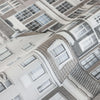 Cityscape 3D Embossed Wallpaper, Gray Realistic Houses Apartments Design, Home Wall Decor, Modern Wallcovering - Walloro High End Wallcoverings & More