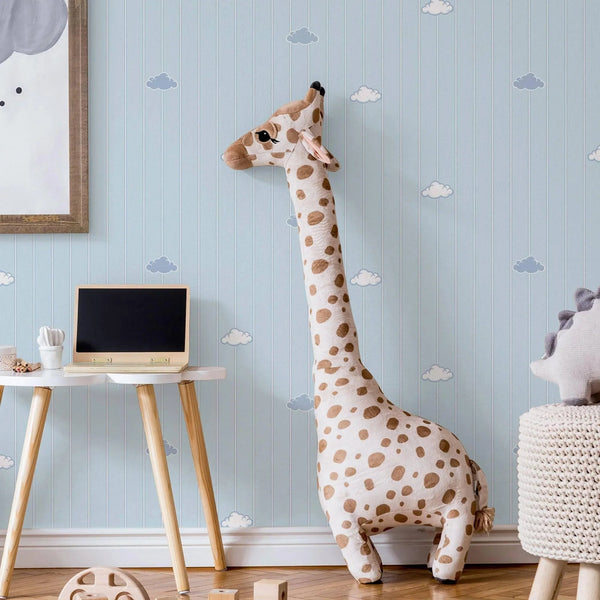 Cloud Sky Kids Room Textured Wallpaper, Blue, Light, Boys Girls Bedroom Wallpaper, Nursery Wallpaper, 114 sq ft, Kids Bathroom, Washable - Adawall Wallpaper - Registered Trade Accounts Only, Wallpaper Wholesale Account - 8916-2 - Adawall Wholesale - Wallpaper Wholesaler