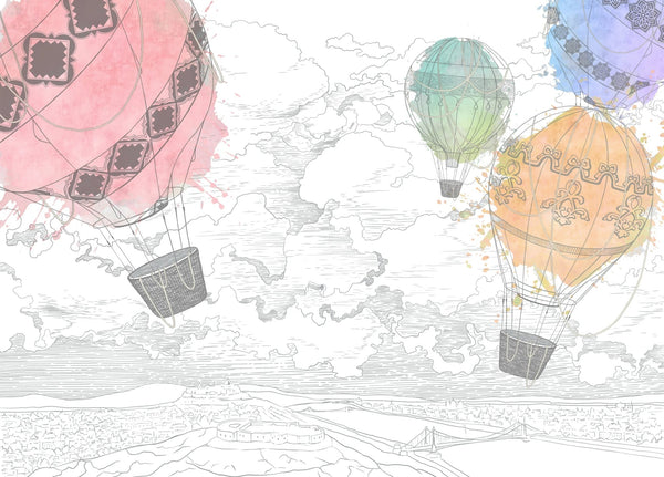 Colorful Air Balloons Wallpaper, White Background Mural, Oversized Custom Size Wall Art, Non - Woven, Non - Adhesive, Modern Wall Paper, Removable - Adawall Wallpaper - Registered Trade Accounts Only, Wallpaper Wholesale Account - W78145 - Adawall Wholesale - Wallpaper Wholesaler