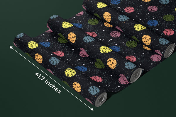 Colorful Balls Wallpaper, Black Background Mural, Oversized Custom Size Wall Art, Non - Woven, Non - Adhesive, Modern Wall Paper, Removable - Adawall Wallpaper - Registered Trade Accounts Only, Wallpaper Wholesale Account - W77634 - Adawall Wholesale - Wallpaper Wholesaler