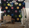Colorful Balls Wallpaper, Black Background Mural, Oversized Custom Size Wall Art, Non - Woven, Non - Adhesive, Modern Wall Paper, Removable - Adawall Wallpaper - Registered Trade Accounts Only, Wallpaper Wholesale Account - W77634 - Adawall Wholesale - Wallpaper Wholesaler
