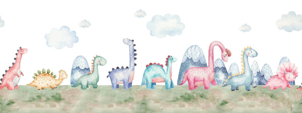 Colorful Dinosaurs Wallpaper, Seamless Pattern Mural, Oversized Custom Size Wall Art, Non - Woven, Non - Adhesive, Modern Wall Paper, Removable - Adawall Wallpaper - Registered Trade Accounts Only, Wallpaper Wholesale Account - W77952 - Adawall Wholesale - Wallpaper Wholesaler