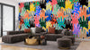 Colorful Diversed People Hand Wallpaper, Seamless Pattern Mural, Oversized Custom Size Wall Art, Non - Woven, Non - Adhesive, Modern Wall Paper, Removable - Adawall Wallpaper - Registered Trade Accounts Only, Wallpaper Wholesale Account - W78201 - Adawall Wholesale - Wallpaper Wholesaler