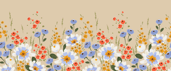 Colorful Floral Wallpaper, Seamless Pattern Mural, Oversized Custom Size Wall Art, Non - Woven, Non - Adhesive, Modern Wall Paper, Removable - Adawall Wallpaper - Registered Trade Accounts Only, Wallpaper Wholesale Account - W78036 - Adawall Wholesale - Wallpaper Wholesaler