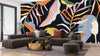 Colorful Leaves Wallpaper, Dark Background Mural, Oversized Custom Size Wall Art, Non - Woven, Non - Adhesive, Modern Wall Paper, Removable - Adawall Wallpaper - Registered Trade Accounts Only, Wallpaper Wholesale Account - W77729 - Adawall Wholesale - Wallpaper Wholesaler