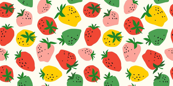 Colorful Strawberries Wallpaper, Seamless Pattern Mural, Oversized Custom Size Wall Art, Non - Woven, Non - Adhesive, Modern Wall Paper, Removable - Adawall Wallpaper - Registered Trade Accounts Only, Wallpaper Wholesale Account - W78064 - Adawall Wholesale - Wallpaper Wholesaler
