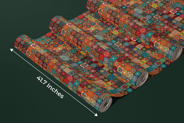 Colorful Vintage Floral and Mandala Elements Wallpaper, Seamless Pattern Mural, Oversized Custom Size Wall Art, Non - Woven, Non - Adhesive, Modern Wall Paper, Removable - Adawall Wallpaper - Registered Trade Accounts Only, Wallpaper Wholesale Account - W77887 - Adawall Wholesale - Wallpaper Wholesaler