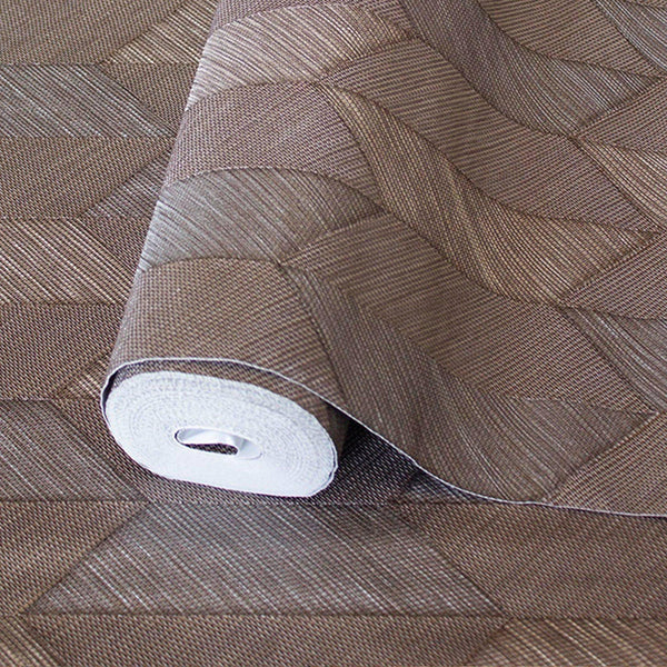 Contemporary 3D Embossed Geometric Wallpaper, Brown, Gray Modern Chevron Herringbone Shapes Wallcovering, Sturdy, Large 177 sq ft Roll - Adawall Wallpaper - Registered Trade Accounts Only, Wallpaper Wholesale Account - 1501-5 - Adawall Wholesale - Wallpaper Wholesaler
