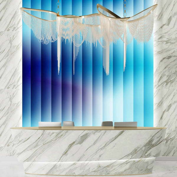 Corrugated Glass Effect Wallpaper, Cool Blue Mural, Oversized Custom Size Wall Art, Non - Woven, Non - Adhesive, Modern Wall Paper, Removable - Adawall Wallpaper - Registered Trade Accounts Only, Wallpaper Wholesale Account - W77796 - Adawall Wholesale - Wallpaper Wholesaler