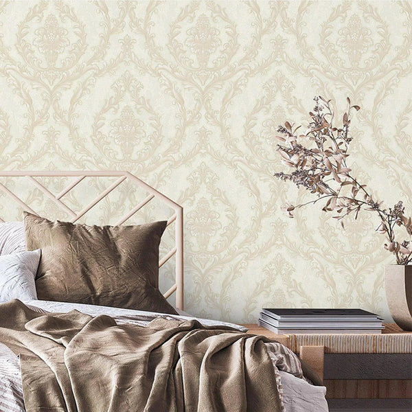 Cream Deep Embossed Wallpaper, Light Gray, White Luxury 3D Non - Pasted Wallcovering, Shimmering, Traditional Non - Woven Wall Decor - Adawall Wallpaper - Registered Trade Accounts Only, Wallpaper Wholesale Account - 1401-2 - Adawall Wholesale - Wallpaper Wholesaler