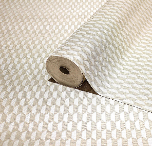Cream Elegant Hexagon Embossed Wallpaper, Small Honeycomb Grid Pattern Textured wallcovering - Adawall Wallpaper - Registered Trade Accounts Only, Wallpaper Wholesale Account - 23208-2 - Adawall Wholesale - Wallpaper Wholesaler