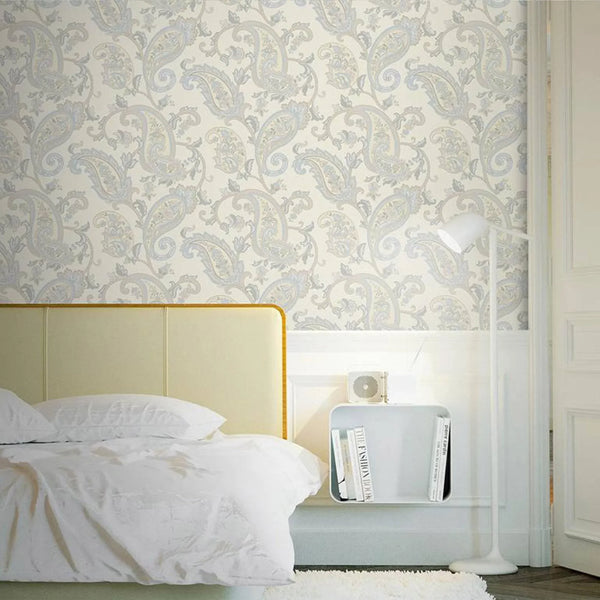 Cream Luxury Paisley Deep Embossed Wallpaper, Traditional Rich Textured Wallcovering - Walloro High End Wallcoverings & More