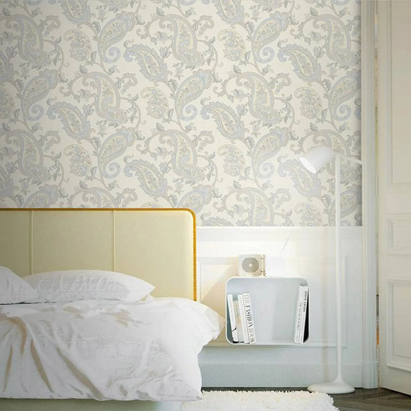 Cream Luxury Paisley Deep Embossed Wallpaper, Traditional Rich Textured Wallcovering - Adawall Wallpaper - Registered Trade Accounts Only, Wallpaper Wholesale Account - 9903-1 - Adawall Wholesale - Wallpaper Wholesaler