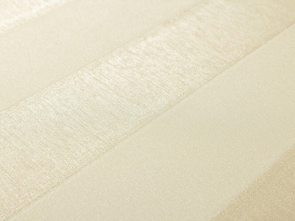 Cream Timeless Bold Striped Wallpaper, Flocked Textured Velvet Feeling Thick Lines Wallcovering - Walloro High End Wallcoverings & More