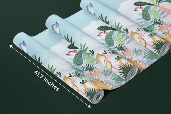 Cute Animals Wallpaper, Forest Mural, Oversized Custom Size Wall Art, Non - Woven, Non - Adhesive, Modern Wall Paper, Removable - Adawall Wallpaper - Registered Trade Accounts Only, Wallpaper Wholesale Account - W77830 - Adawall Wholesale - Wallpaper Wholesaler