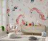 Cute Unicorns Wallpaper, Floral Mural, Oversized Custom Size Wall Art, Non - Woven, Non - Adhesive, Modern Wall Paper, Removable - Adawall Wallpaper - Registered Trade Accounts Only, Wallpaper Wholesale Account - W77783 - Adawall Wholesale - Wallpaper Wholesaler