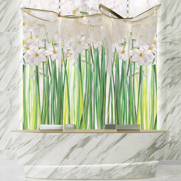 Daffodils Wallpaper, Floral Mural, Oversized Custom Size Wall Art, Non - Woven, Non - Adhesive, Modern Wall Paper, Removable - Adawall Wallpaper - Registered Trade Accounts Only, Wallpaper Wholesale Account - W78144 - Adawall Wholesale - Wallpaper Wholesaler