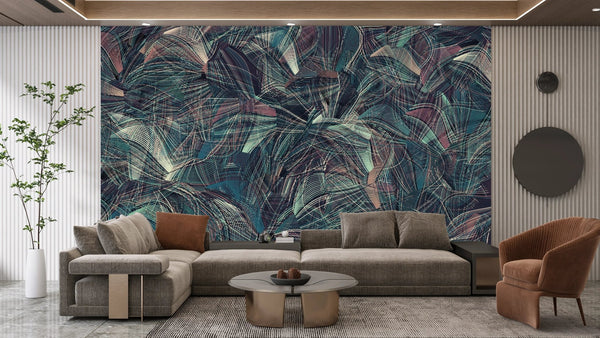 Dark Blue and Red Wallpaper, Abstract Shapes Mural, Oversized Custom Size Wall Art, Non - Woven, Non - Adhesive, Modern Wall Paper, Removable - Adawall Wallpaper - Registered Trade Accounts Only, Wallpaper Wholesale Account - W77643 - Adawall Wholesale - Wallpaper Wholesaler