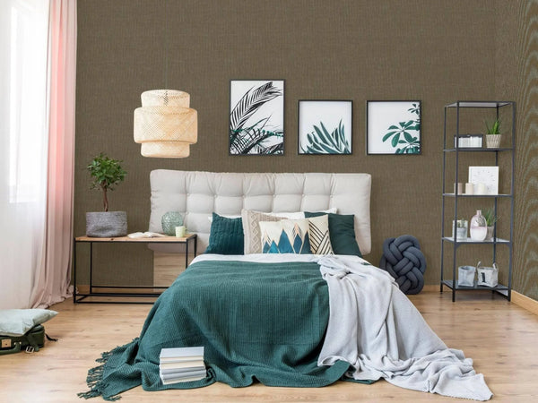 Dark Brown Contemporary Textured Traditional wallpaper, Mono Color Neutral wallpapering - Walloro High End Wallcoverings & More