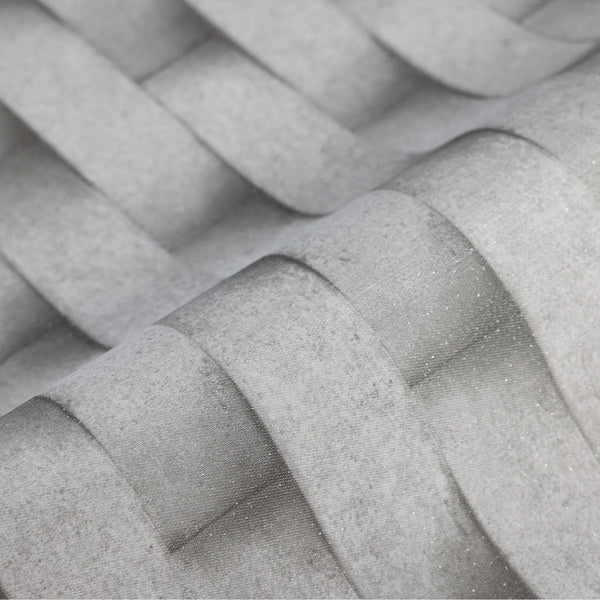 Dark Gray Embossed Cubic Geometric Wallpaper, Home Wall Decor, Aesthetic Wallpaper, Textured Wallcovering Non-Adhesive and Non-Peel - Walloro High End Wallcoverings & More