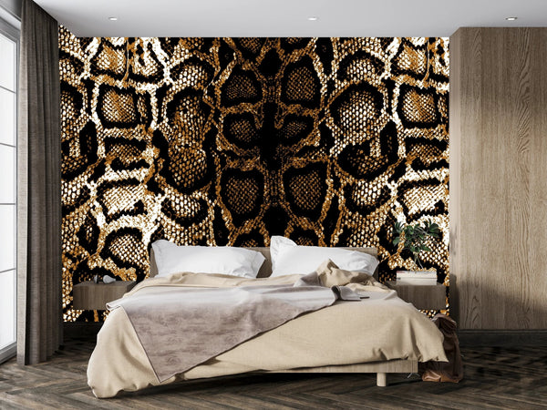 Dark Snake Skin Wallpaper, Seamless Pattern Mural, Oversized Custom Size Wall Art, Non - Woven, Non - Adhesive, Modern Wall Paper, Removable - Adawall Wallpaper - Registered Trade Accounts Only, Wallpaper Wholesale Account - W77974 - Adawall Wholesale - Wallpaper Wholesaler