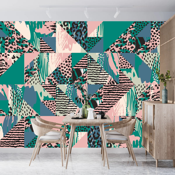 Animal Prints Wallpaper, Seamless Pattern Mural, Oversized Custom Size Wall Art, Non-Woven, Non-Adhesive, Modern Wall Paper, Removable