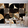 Black and Brown Wallpaper, Geometric Mural, Oversized Custom Size Wall Art, Non-Woven, Non-Adhesive, Modern Wall Paper, Removable