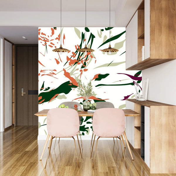 Brush Strokes Wallpaper, Abstract Mural, Oversized Custom Size Wall Art, Non-Woven, Non-Adhesive, Modern Wall Paper, Removable