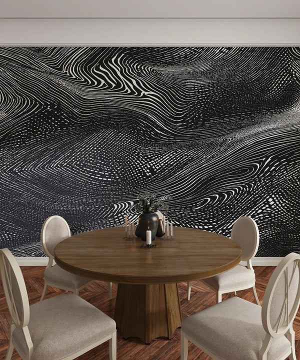 Black Overlay Monochrome Wallpaper, Grungy Texture Mural, Oversized Custom Size Wall Art, Non-Woven, Non-Adhesive, Modern Wall Paper, Removable