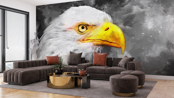 Eagle Wallpaper, Oil Painting Mural, Oversized Custom Size Wall Art, Non - Woven, Non - Adhesive, Modern Wall Paper, Removable - Adawall Wallpaper - Registered Trade Accounts Only, Wallpaper Wholesale Account - W78166 - Adawall Wholesale - Wallpaper Wholesaler