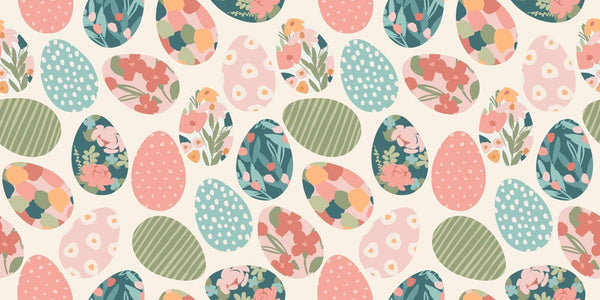 Easter Eggs with Abstract Flowers Wallpaper, Seamless Pattern Mural, Oversized Custom Size Wall Art, Non - Woven, Non - Adhesive, Modern Wall Paper, Removable - Adawall Wallpaper - Registered Trade Accounts Only, Wallpaper Wholesale Account - W78021 - Adawall Wholesale - Wallpaper Wholesaler