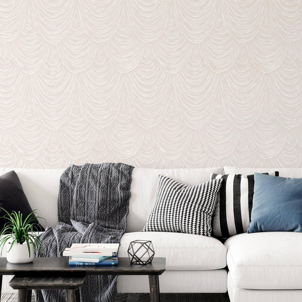 Elegant Beige Embossed Wallpaper, Home Wall Decor, Aesthetic Wallpaper, Textured Wallcovering Non - Adhesive - 41.7”W X 393”H - Adawall Wallpaper - Registered Trade Accounts Only, Wallpaper Wholesale Account - 1005-1 - Adawall Wholesale - Wallpaper Wholesaler