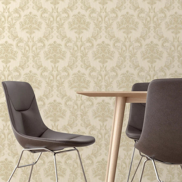 Elegant Damask Embossed Wallpaper, Cream 3D Textured Wallcovering, Traditional, Extra Large 114 sq ft Roll, Stylish Wallpaper, Luxury Floral - Adawall Wallpaper - Registered Trade Accounts Only, Wallpaper Wholesale Account - 6808-1 - Adawall Wholesale - Wallpaper Wholesaler