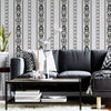 Elegant Deep Embossed Striped Wallpaper, Black and White Damask 3D Textured Wallcovering, Traditional, Large 114 sq ft Roll, Accent Wall - Adawall Wallpaper - Registered Trade Accounts Only, Wallpaper Wholesale Account - 6803-5 - Adawall Wholesale - Wallpaper Wholesaler